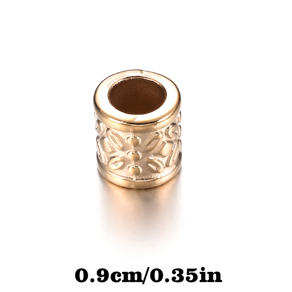 30pcs KC Golden Large Hole Flower Tube Spaced Beads for DIY